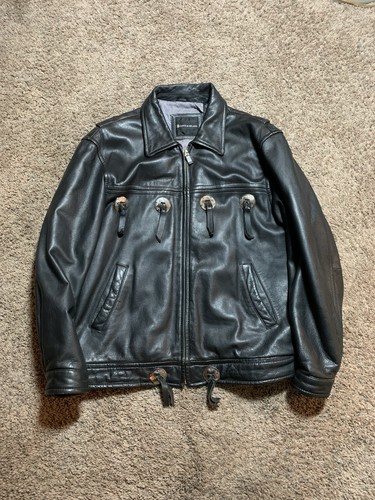 Vintage leather jacket - leather,